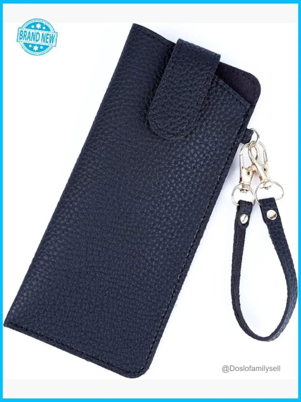 Vintage Leather Sunglasses Pouch with Magnetic Clip Portable Travel Organizer